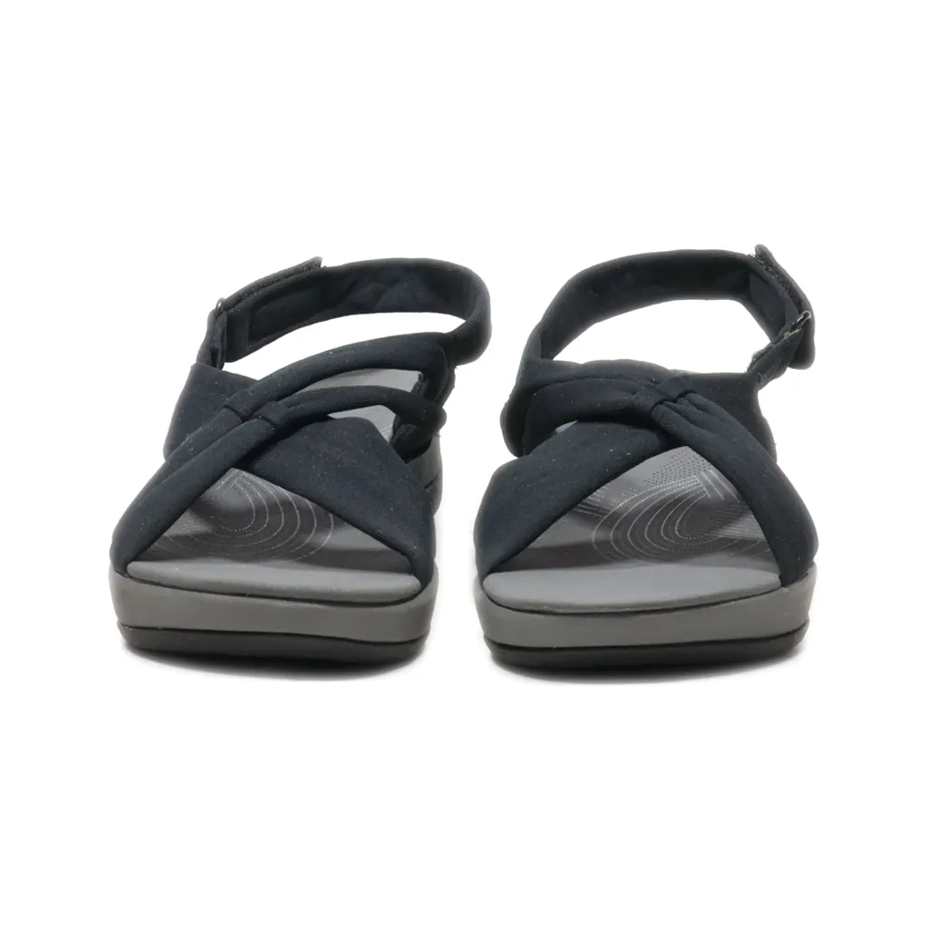 Clarks Platform Sandals Fabric Black Colour For Women