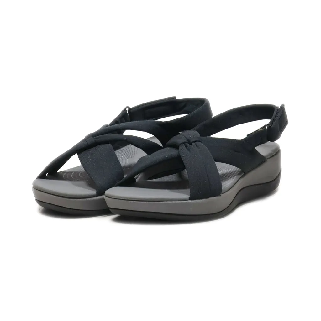 Clarks Platform Sandals Fabric Black Colour For Women