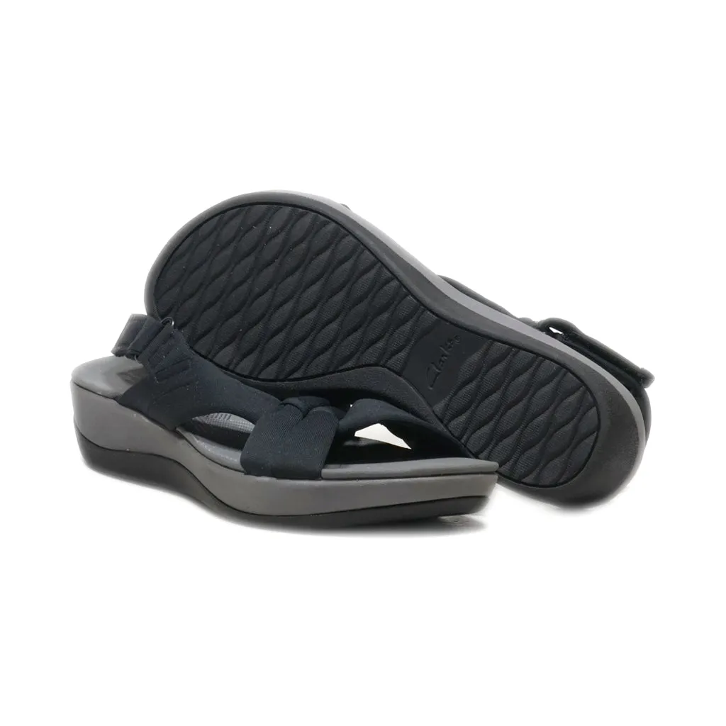 Clarks Platform Sandals Fabric Black Colour For Women