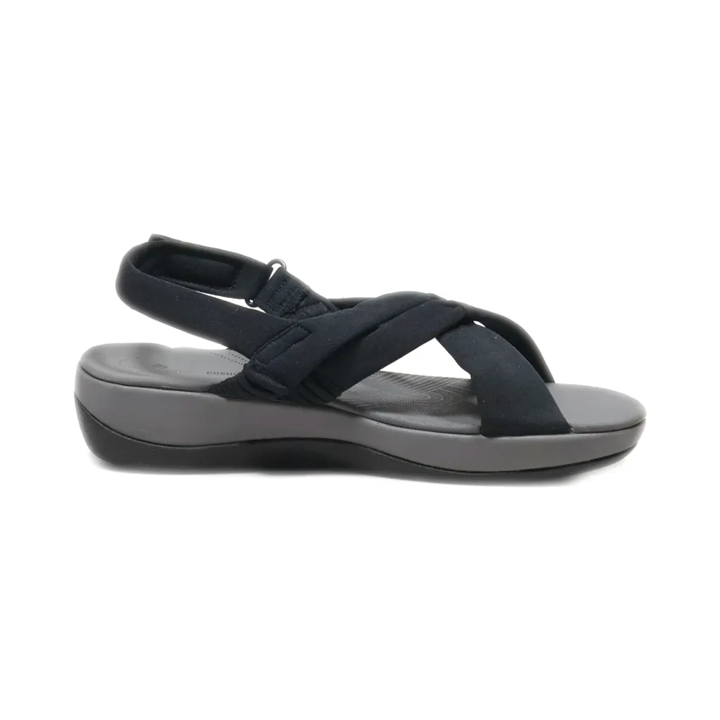 Clarks Platform Sandals Fabric Black Colour For Women