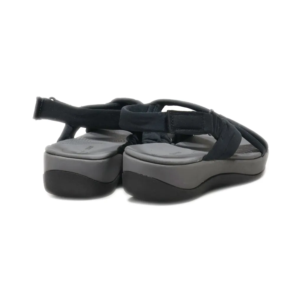 Clarks Platform Sandals Fabric Black Colour For Women