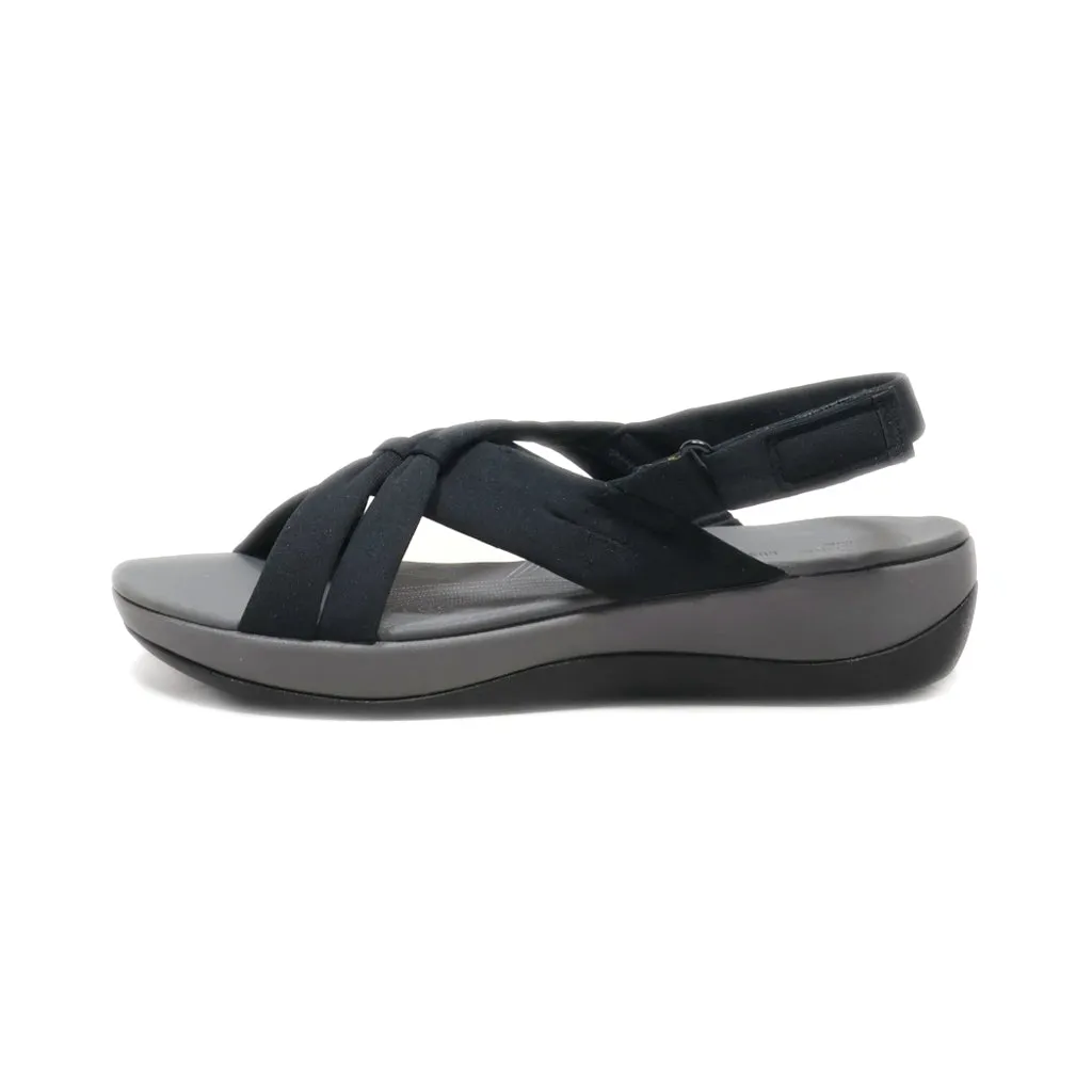 Clarks Platform Sandals Fabric Black Colour For Women