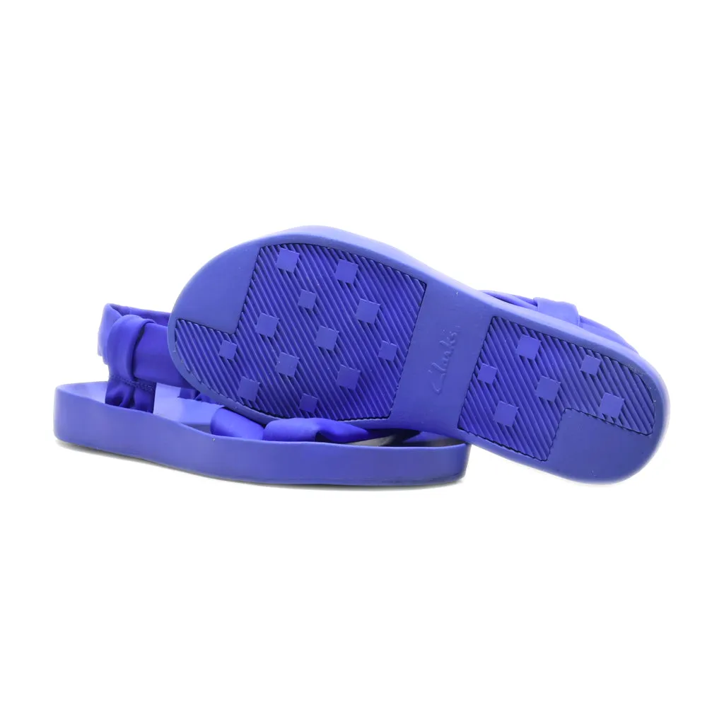 Clarks Seanna Rise Flat Sandals Fabric Blue Colour For Women