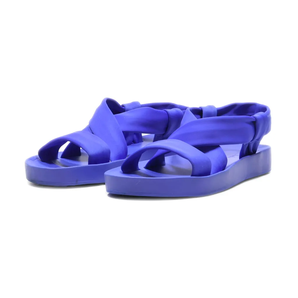 Clarks Seanna Rise Flat Sandals Fabric Blue Colour For Women