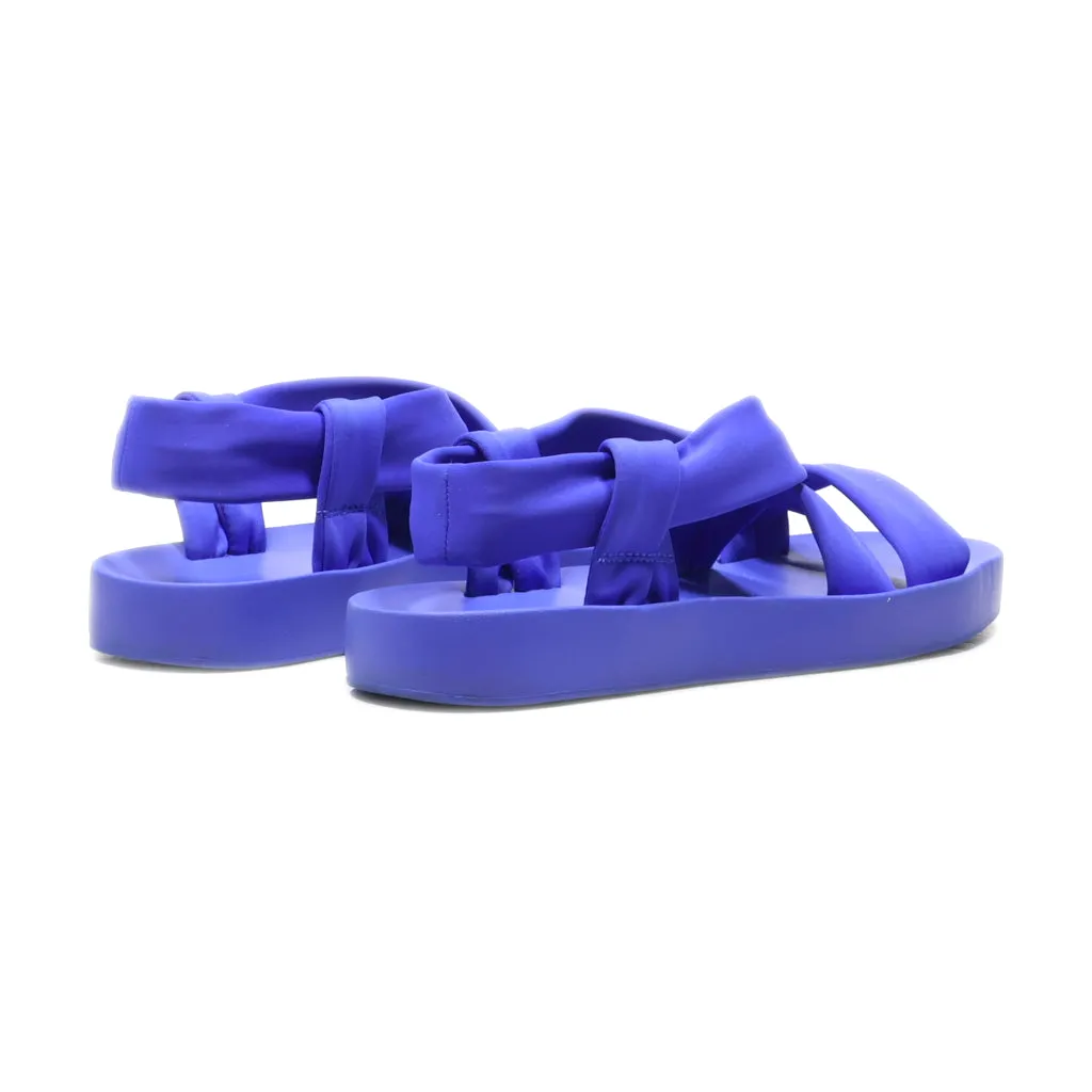 Clarks Seanna Rise Flat Sandals Fabric Blue Colour For Women