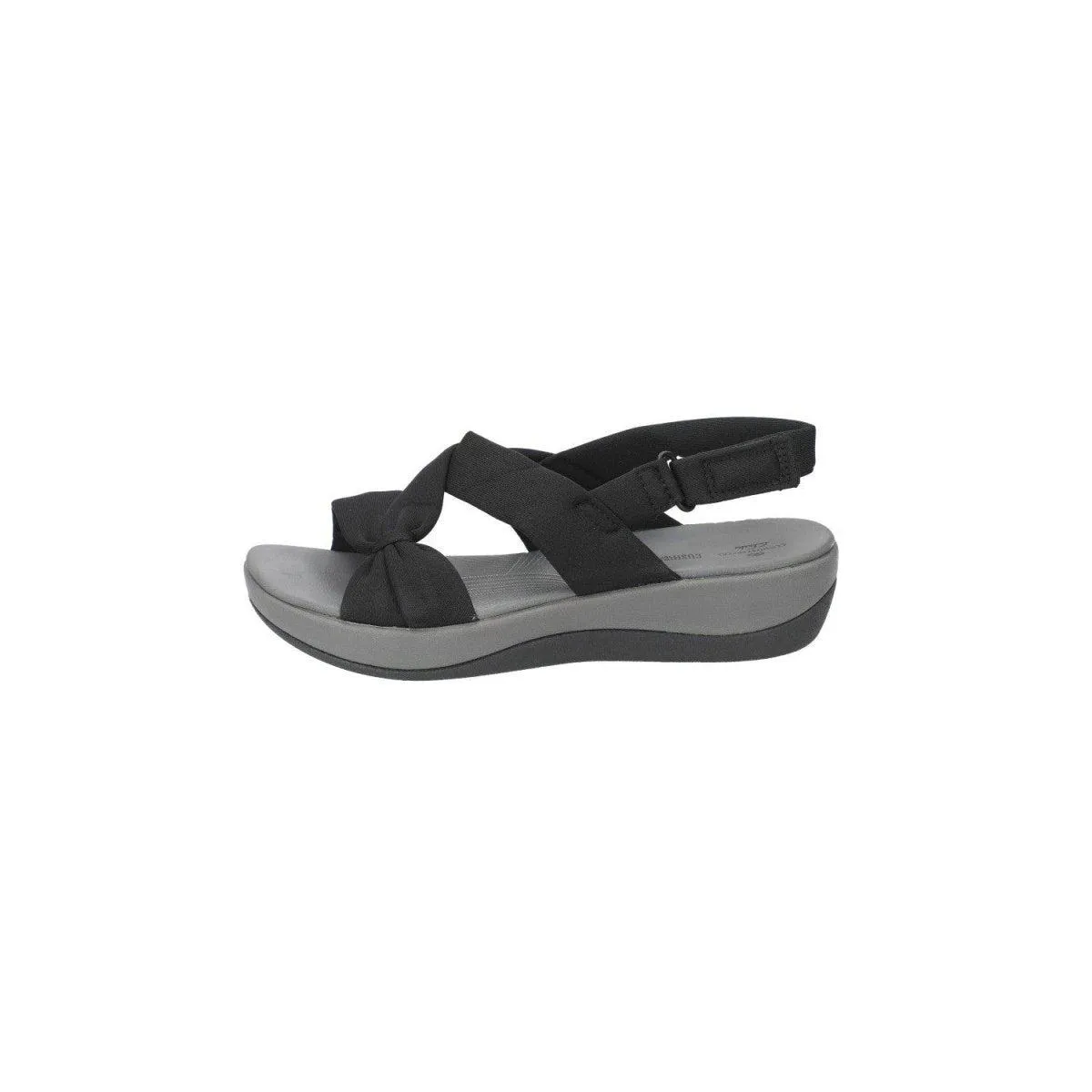 Clarks Strap Flat Sandals Fabric Black Colour For Women