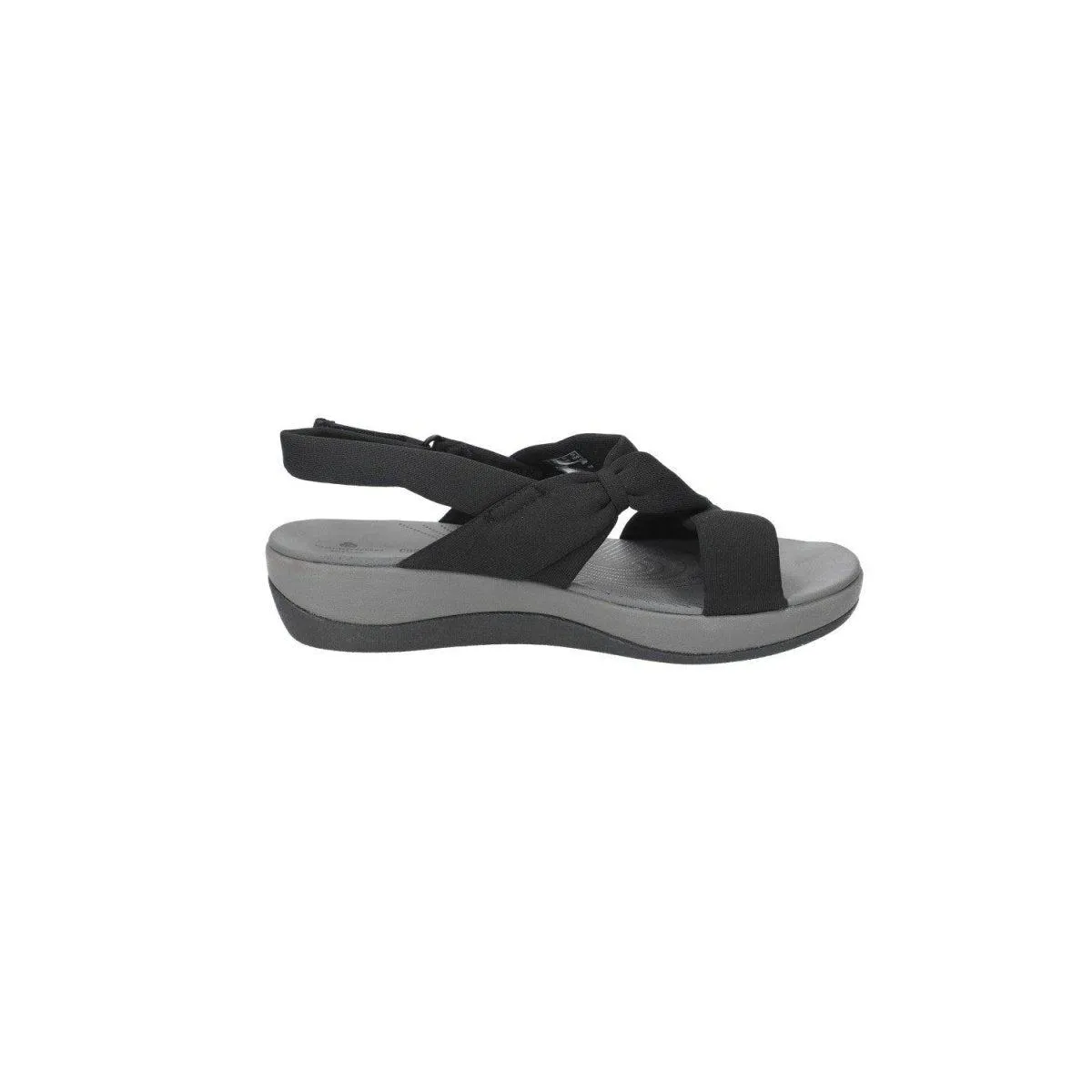 Clarks Strap Flat Sandals Fabric Black Colour For Women
