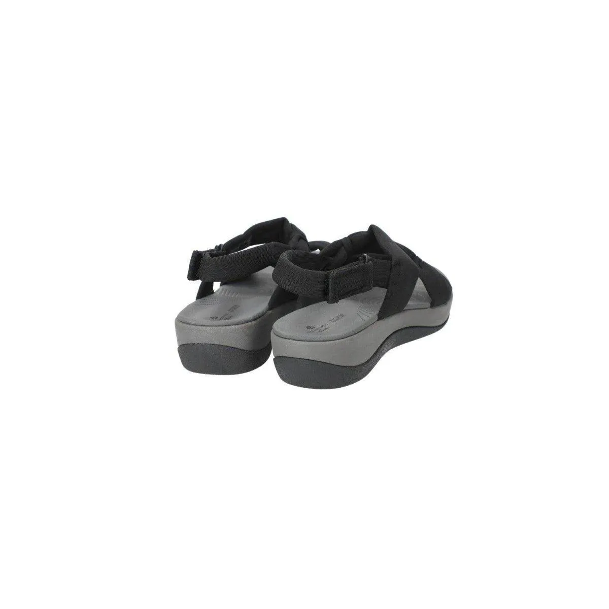 Clarks Strap Flat Sandals Fabric Black Colour For Women