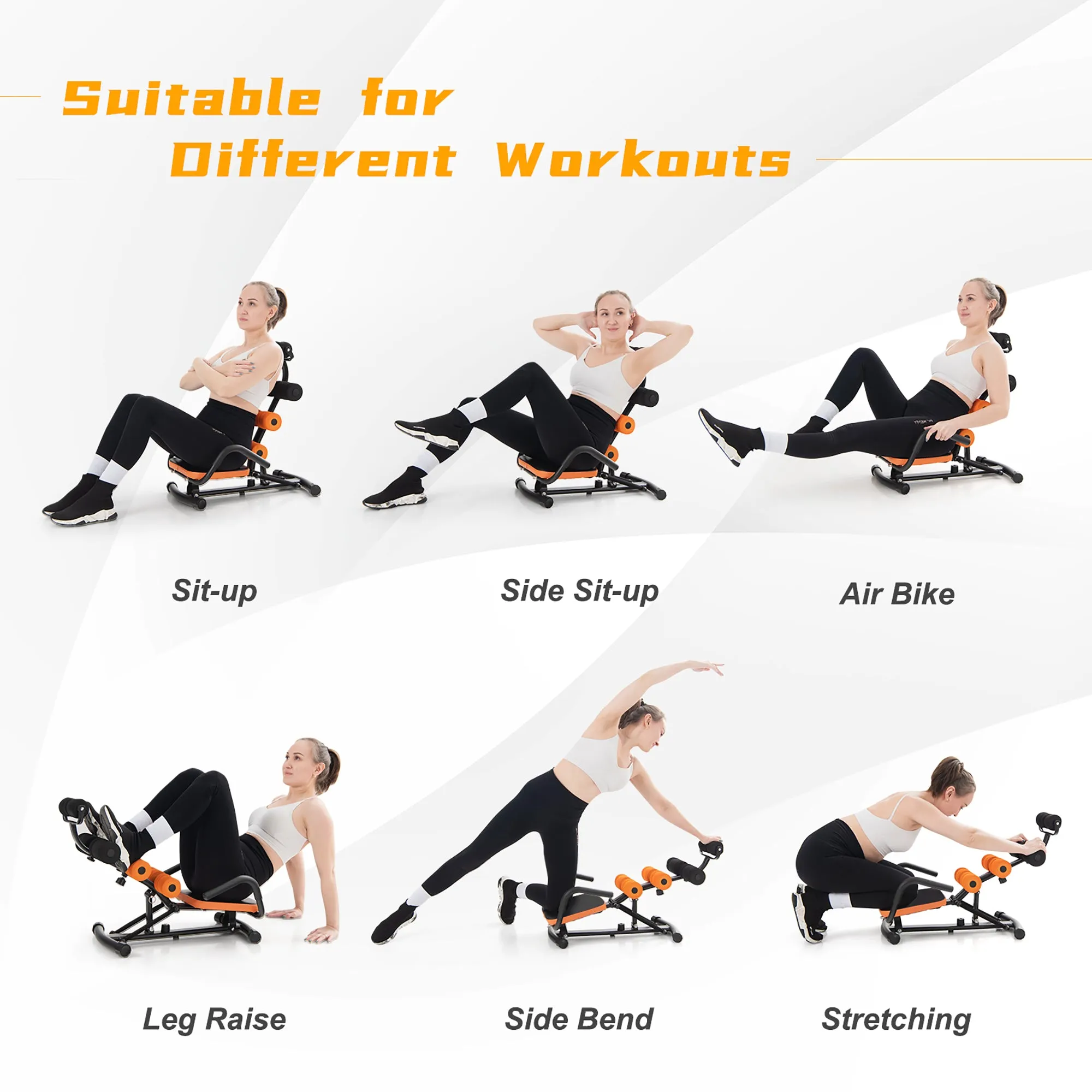 Core Ab Trainer Bench Abdominal Stomach Exerciser Workout Gym Fitness Machine