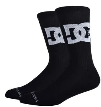 DC Shoes Star 2 Pack Crew Socks (Black)