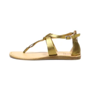 Dolce Vita Flat Sandals Leather Gold Colour For Women