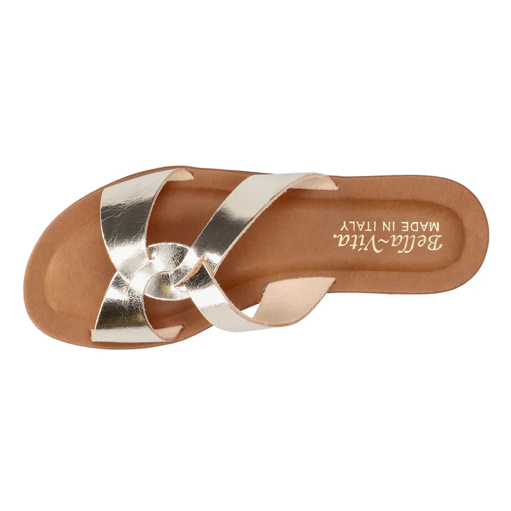 Dov-Italy Metallic Slide Sandals