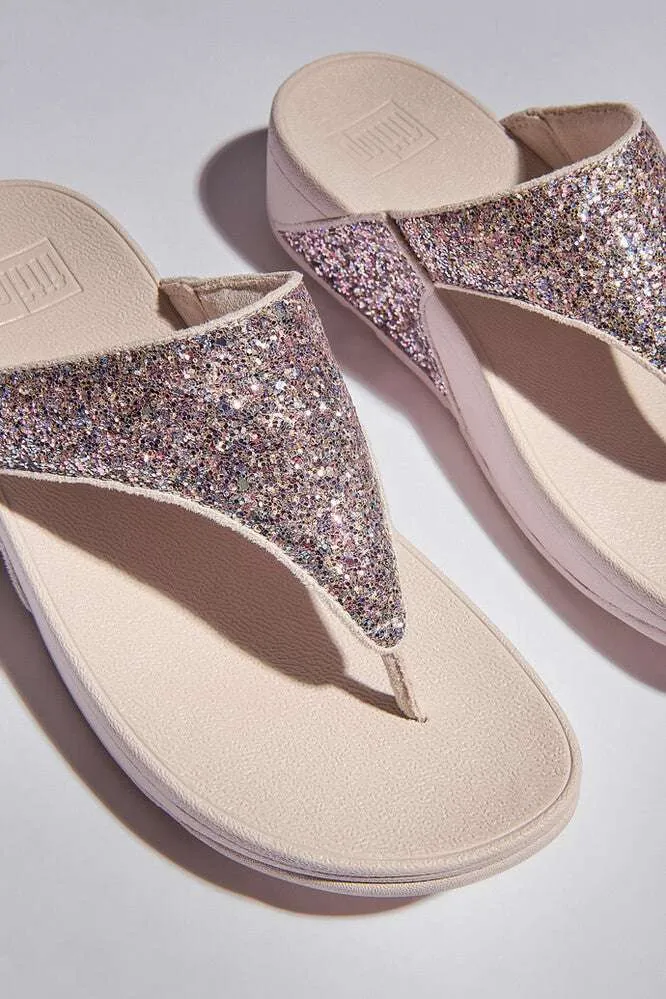 Fit Flop Nude Rose Glitter Toe Post Sandal|JE6C33