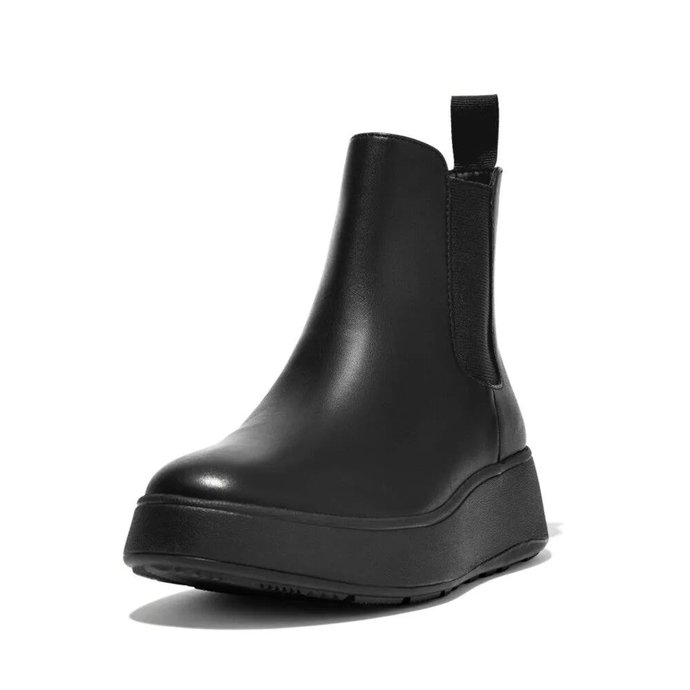 Fitflop Flatform Chelsea Fh4-090 Ladies Black Leather Pull On Ankle Boots