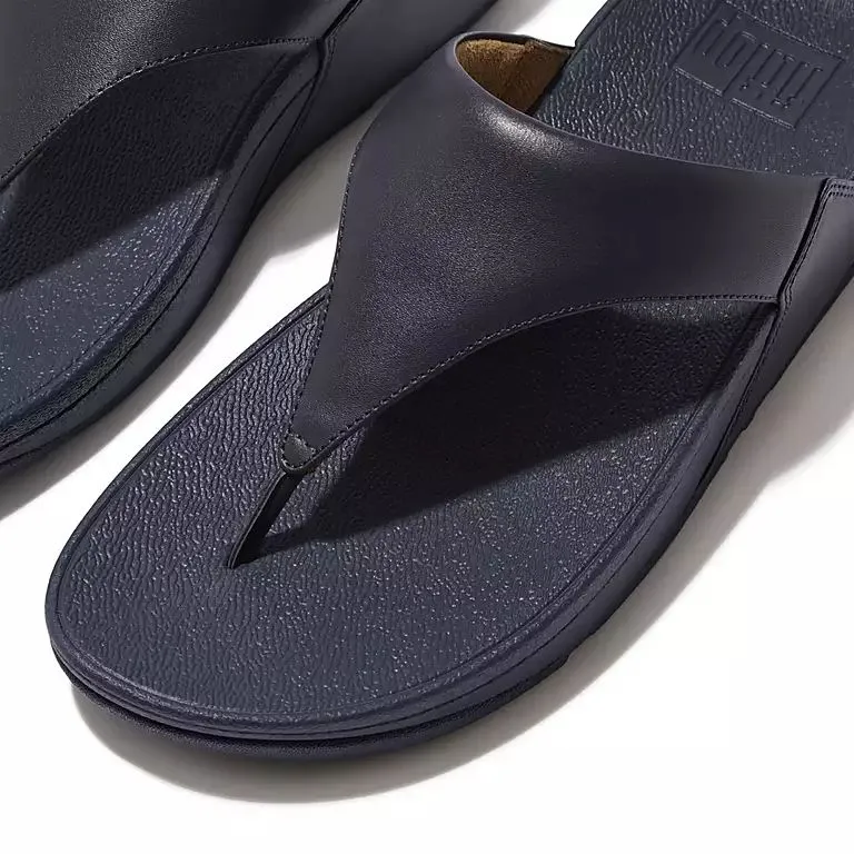 FitFlop I88-A15 Lulu Leather Ladies Deepest Blue Leather Toe Post Sandals
