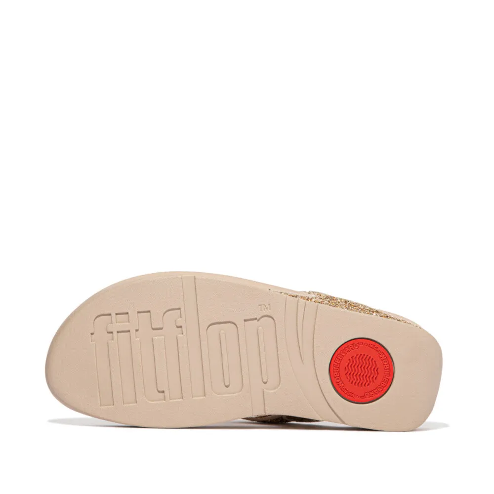 FitFlop Lulu Glitter Toe Post Sandals Gold