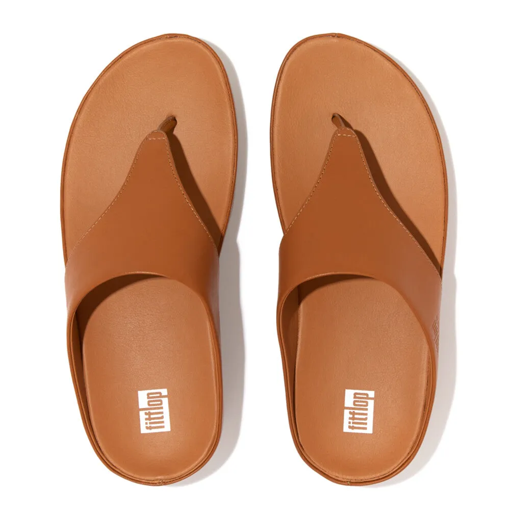 FitFlop Shuv Leather Toe Post Sandals Brown