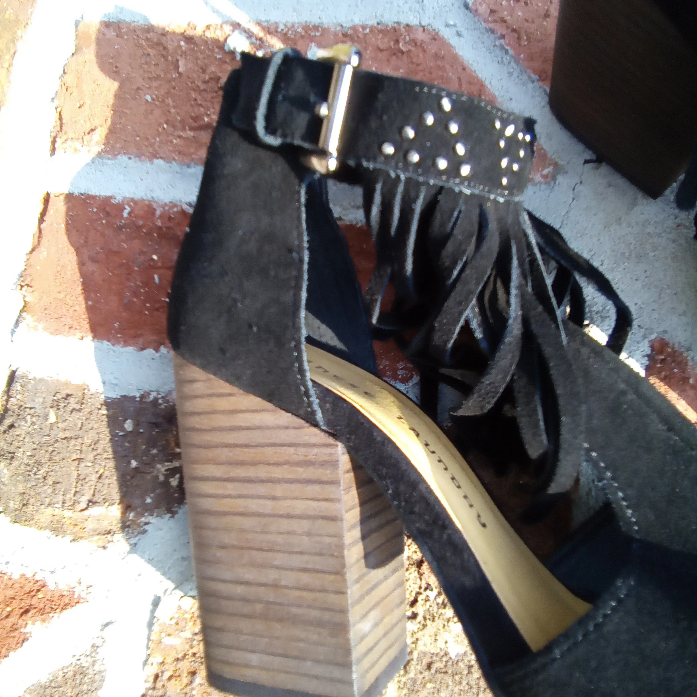 Fringe Suede Block Heel Sandal | Chinese Laundry Boho