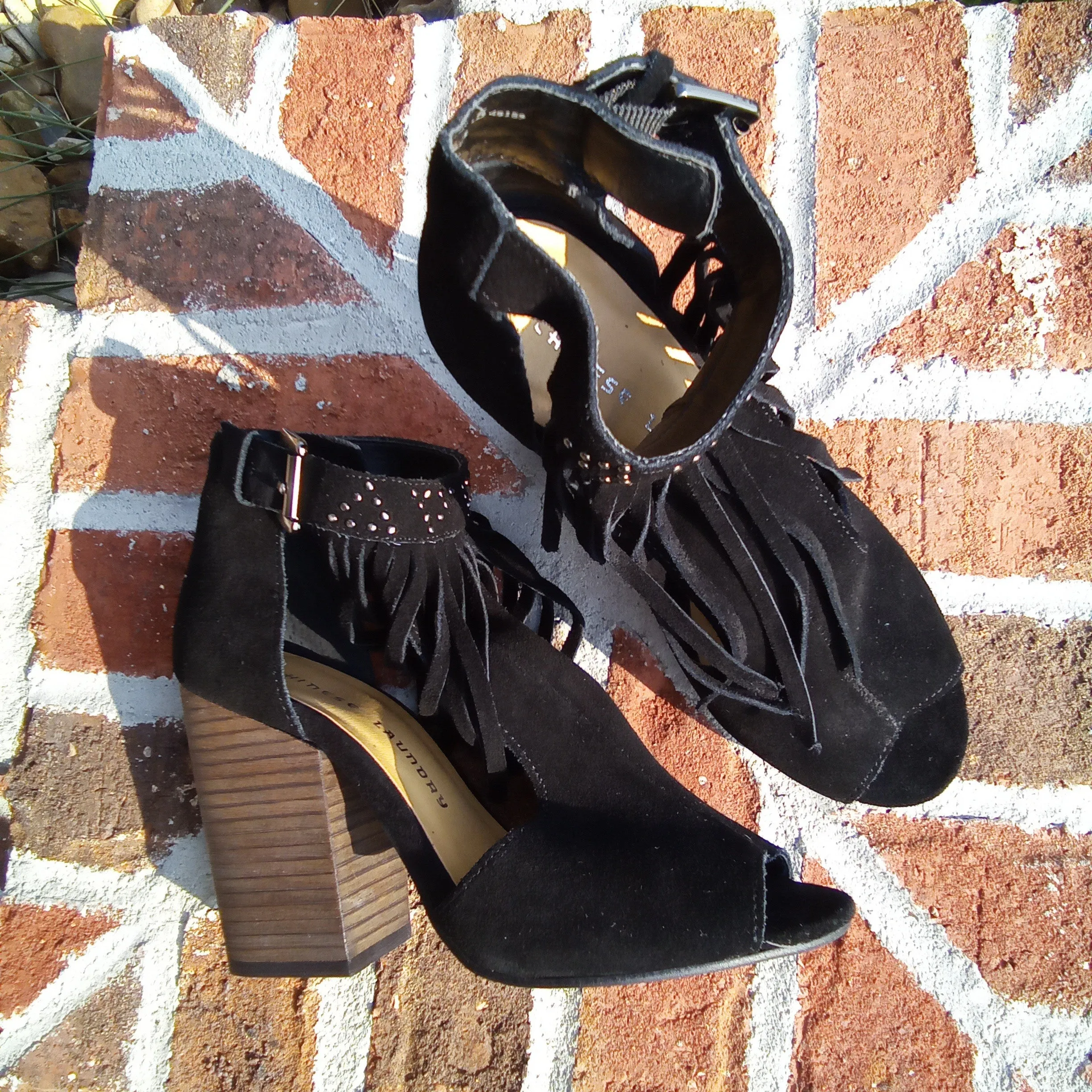 Fringe Suede Block Heel Sandal | Chinese Laundry Boho