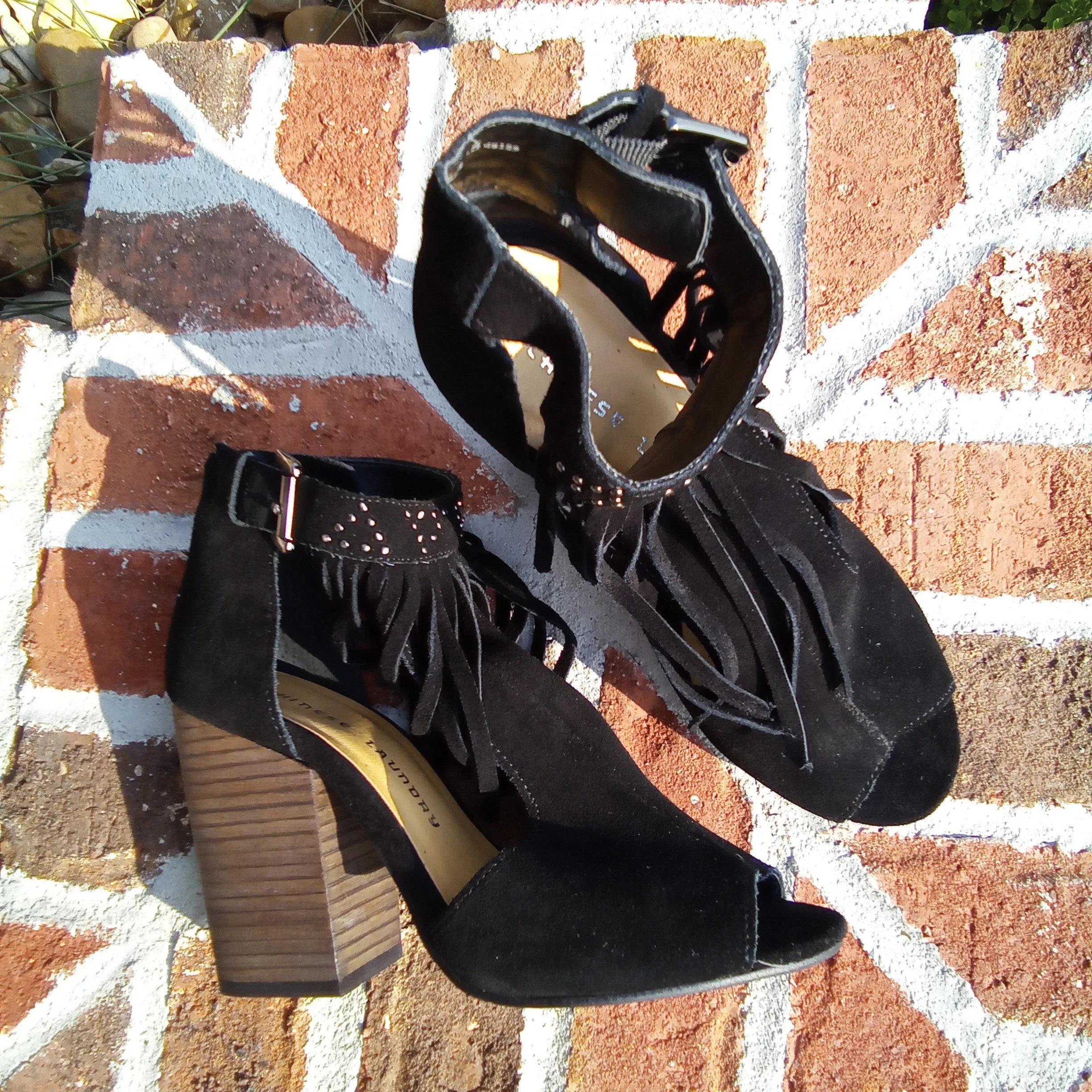 Fringe Suede Block Heel Sandal | Chinese Laundry Boho