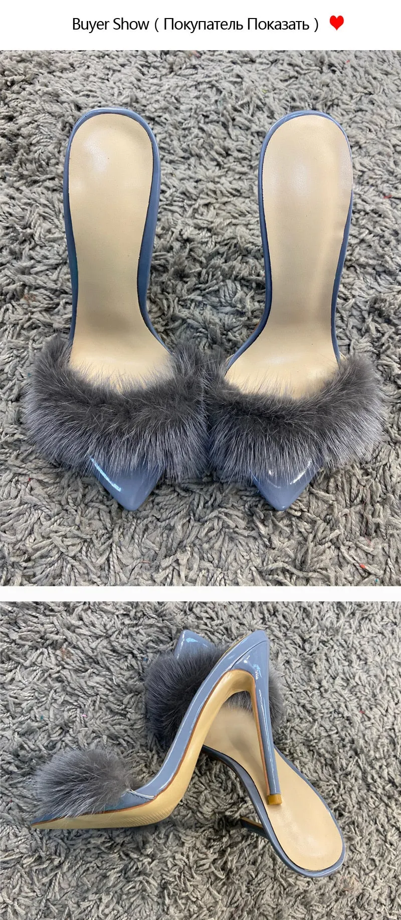 Fur Thin High Sandals
