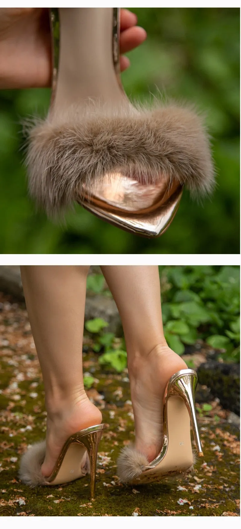 Fur Thin High Sandals