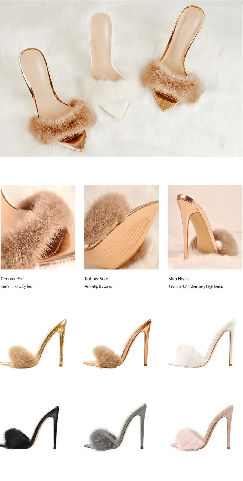 Fur Thin High Sandals
