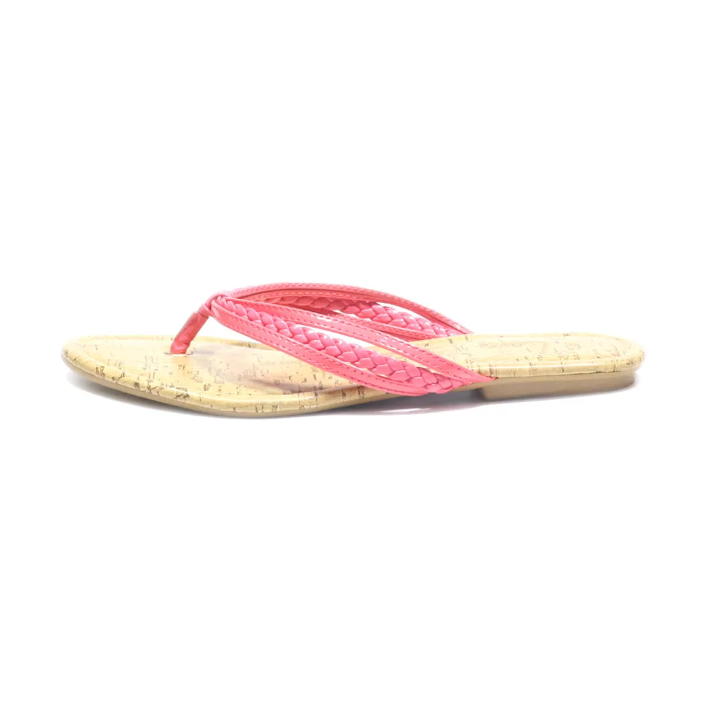 George Flat Sandals Leather Pink Colour For Women