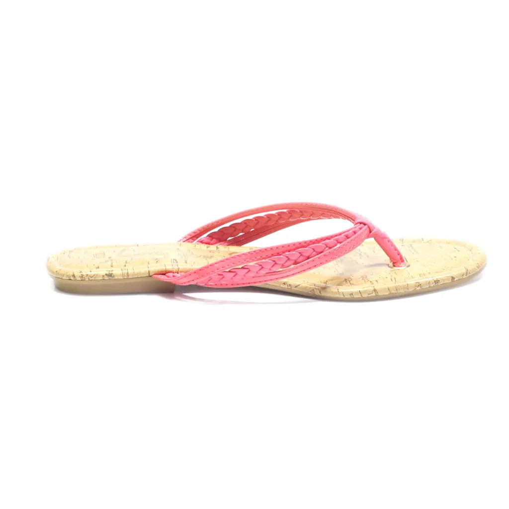 George Flat Sandals Leather Pink Colour For Women