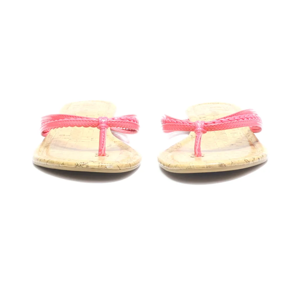 George Flat Sandals Leather Pink Colour For Women