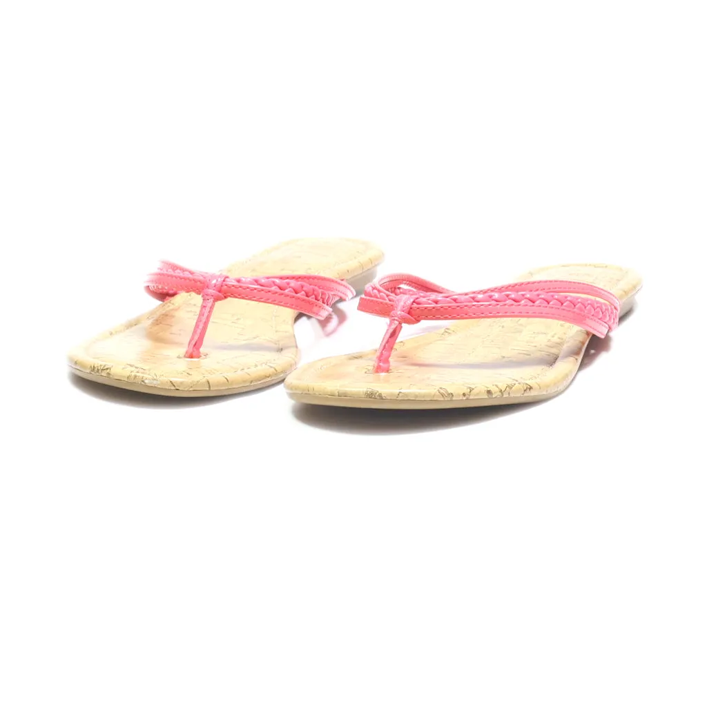 George Flat Sandals Leather Pink Colour For Women