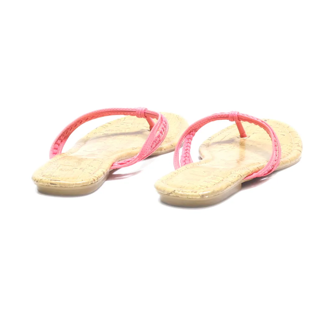 George Flat Sandals Leather Pink Colour For Women