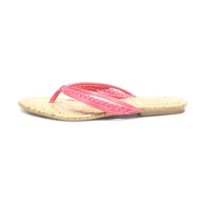 George Flat Sandals Leather Pink Colour For Women