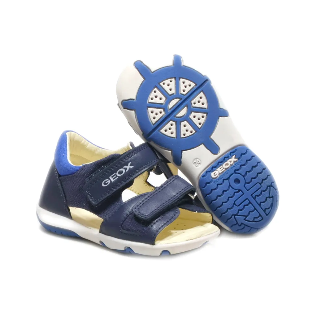Geox Flat Sandals Fabric Blue Colour For Kids