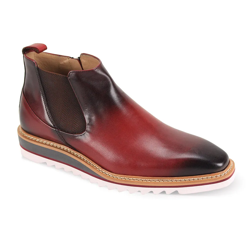 Giovanni Burgundy Men's Slip-on Casual Boot Side Zipper Rubber Sole Style No: ROYCE
