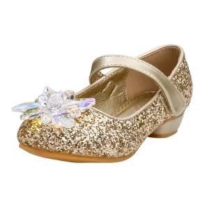 Girls Princess Wedding Party Dress Shoes Mary Jane Low Heel shoes with Rhinestone(Toddler/Little Kid/Big Kid)