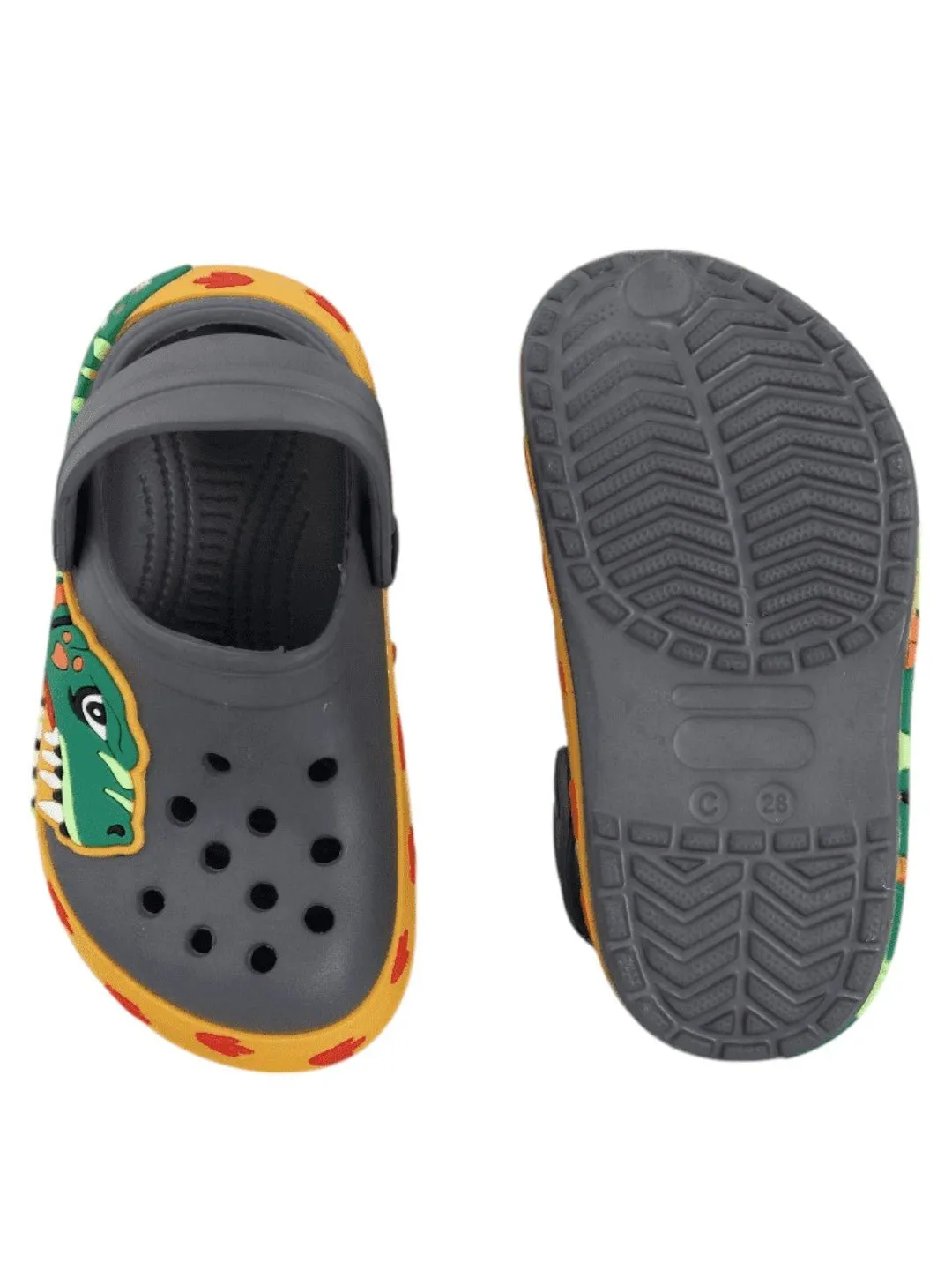 Go Wild with Grey Dino Clogs for Kids