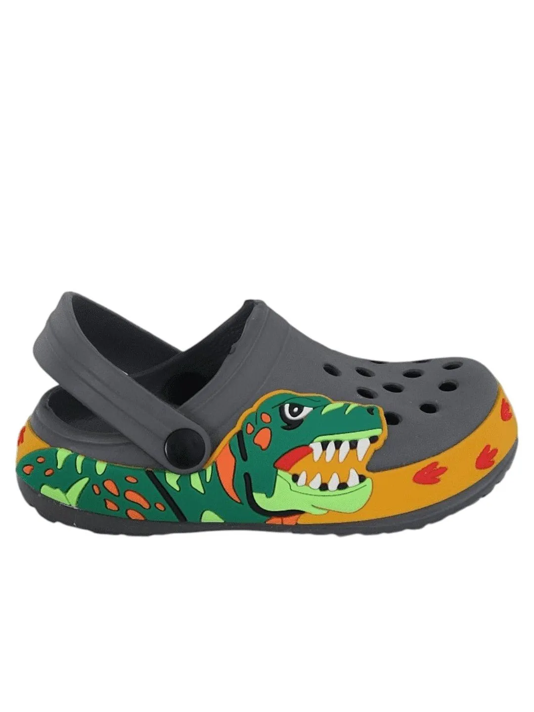 Go Wild with Grey Dino Clogs for Kids