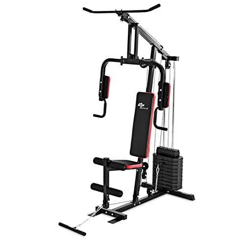 GOPLUS Multifunction Home Gym System Weight Training Exercise Workout Equipment Fitness Strength Machine for Total Body Training