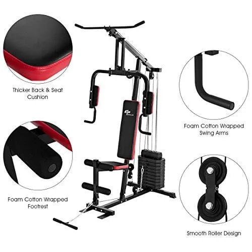 GOPLUS Multifunction Home Gym System Weight Training Exercise Workout Equipment Fitness Strength Machine for Total Body Training