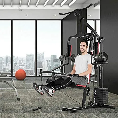 GOPLUS Multifunction Home Gym System Weight Training Exercise Workout Equipment Fitness Strength Machine for Total Body Training