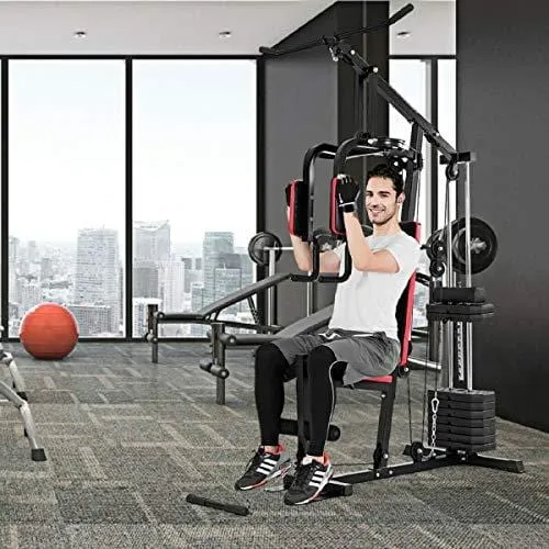 GOPLUS Multifunction Home Gym System Weight Training Exercise Workout Equipment Fitness Strength Machine for Total Body Training