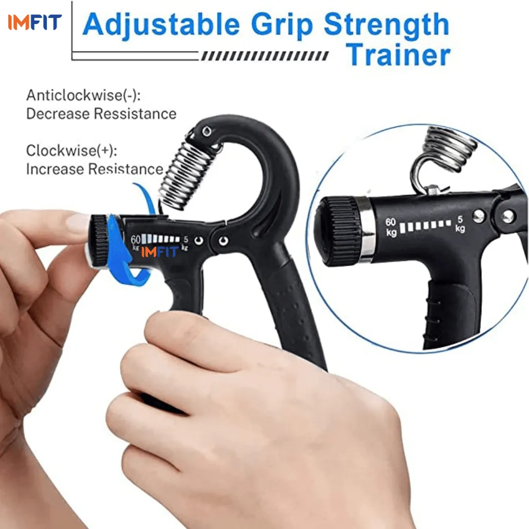 Hand Grip Strengthener I Grip Strength Trainer I Adjustable Resistance 5-60kg I Non-Slip Gripper I Perfect for Athletes, Musicians, and Hand Injury Recovery