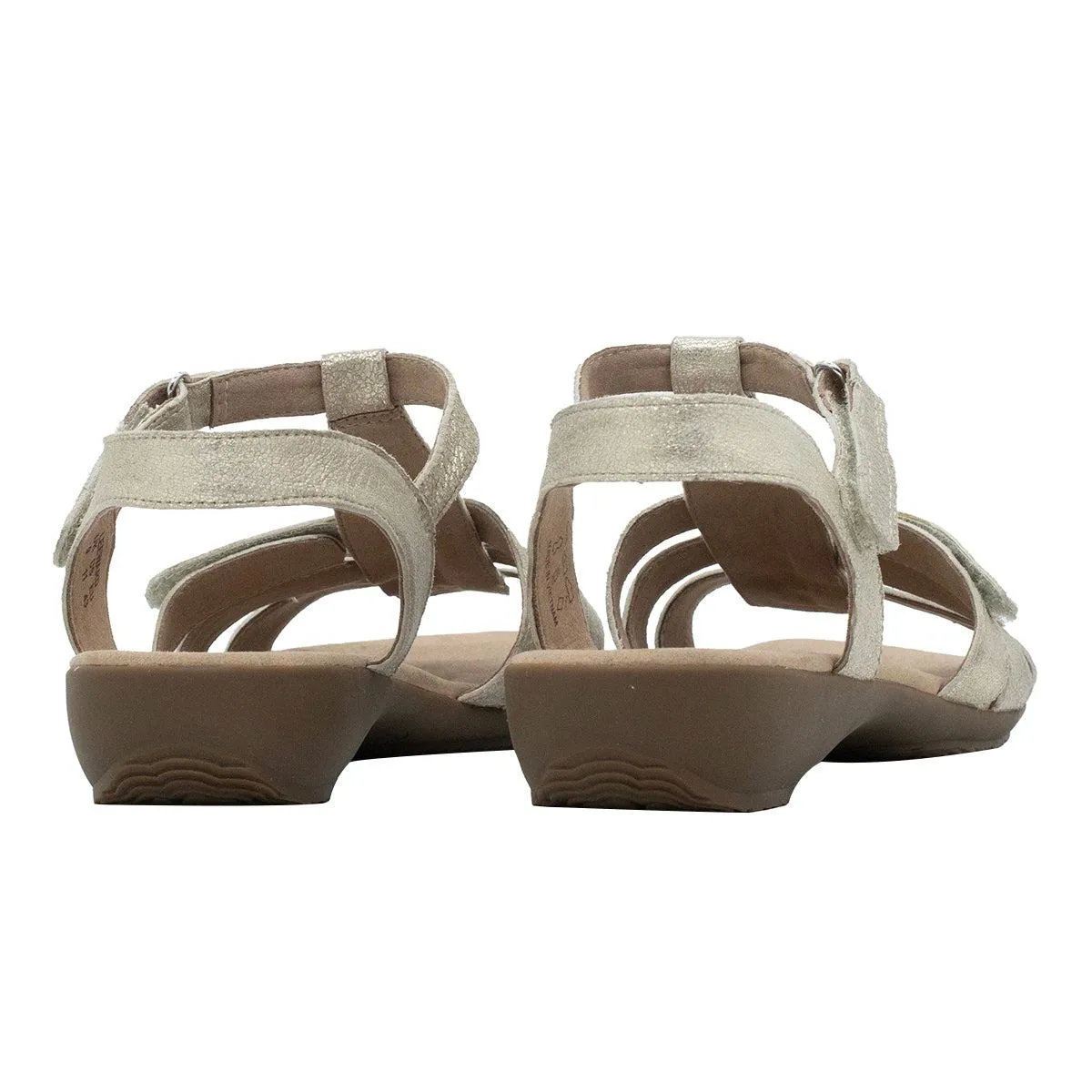 Hotter Leeward Flat Sandals Leather Gold Colour For Women