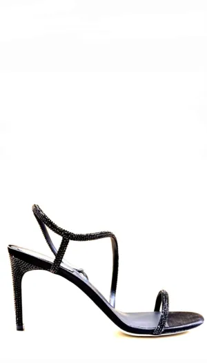 Irini Black Strass Sandals