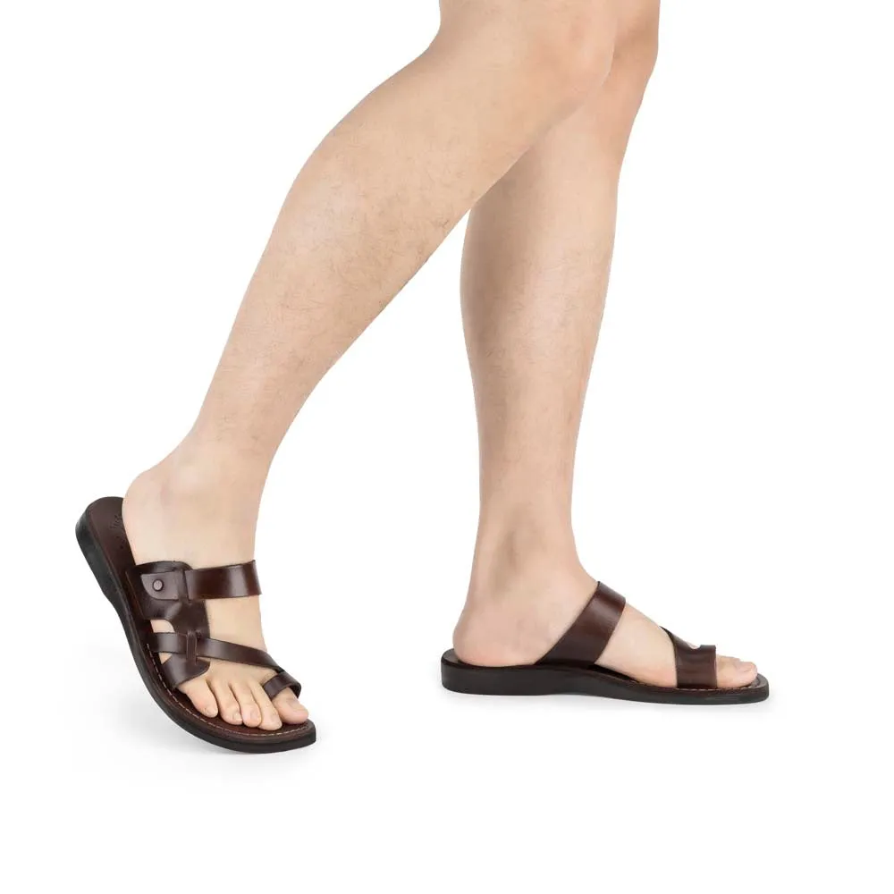 Jabin - Leather Toe Loop Sandal | Brown