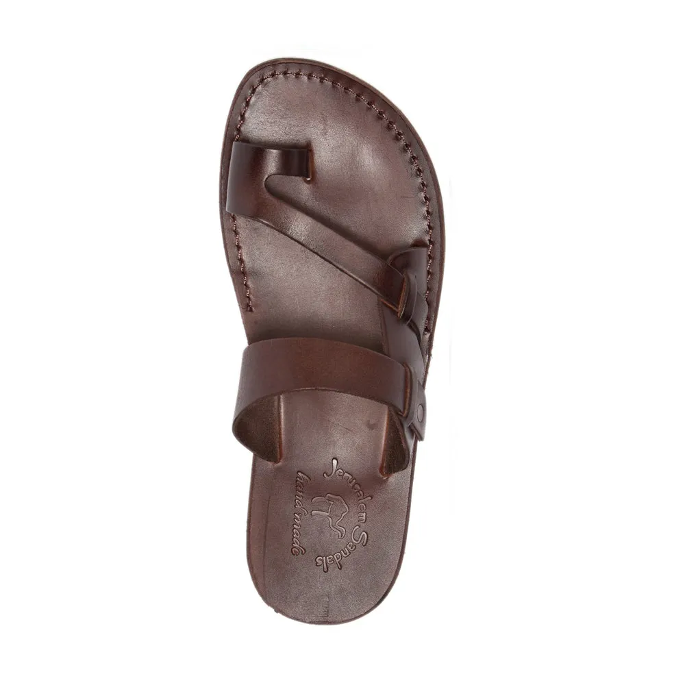 Jabin - Leather Toe Loop Sandal | Brown