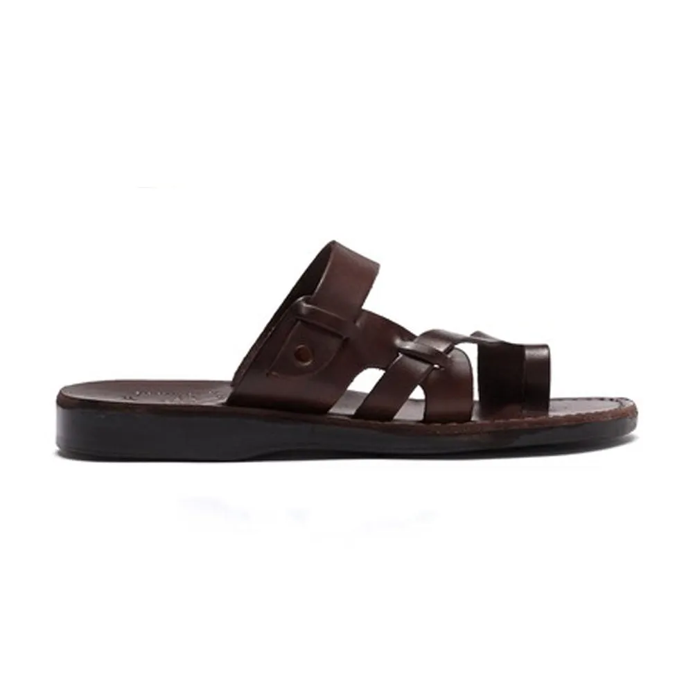 Jabin - Leather Toe Loop Sandal | Brown