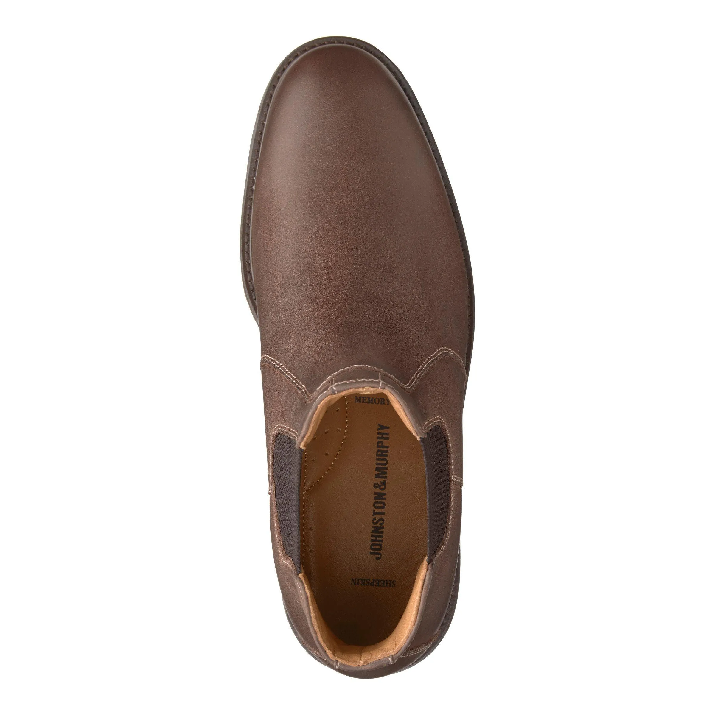 Johnston & Murphy Men's Copeland Size 10 Tan Oiled Full Grain Chelsea Boots