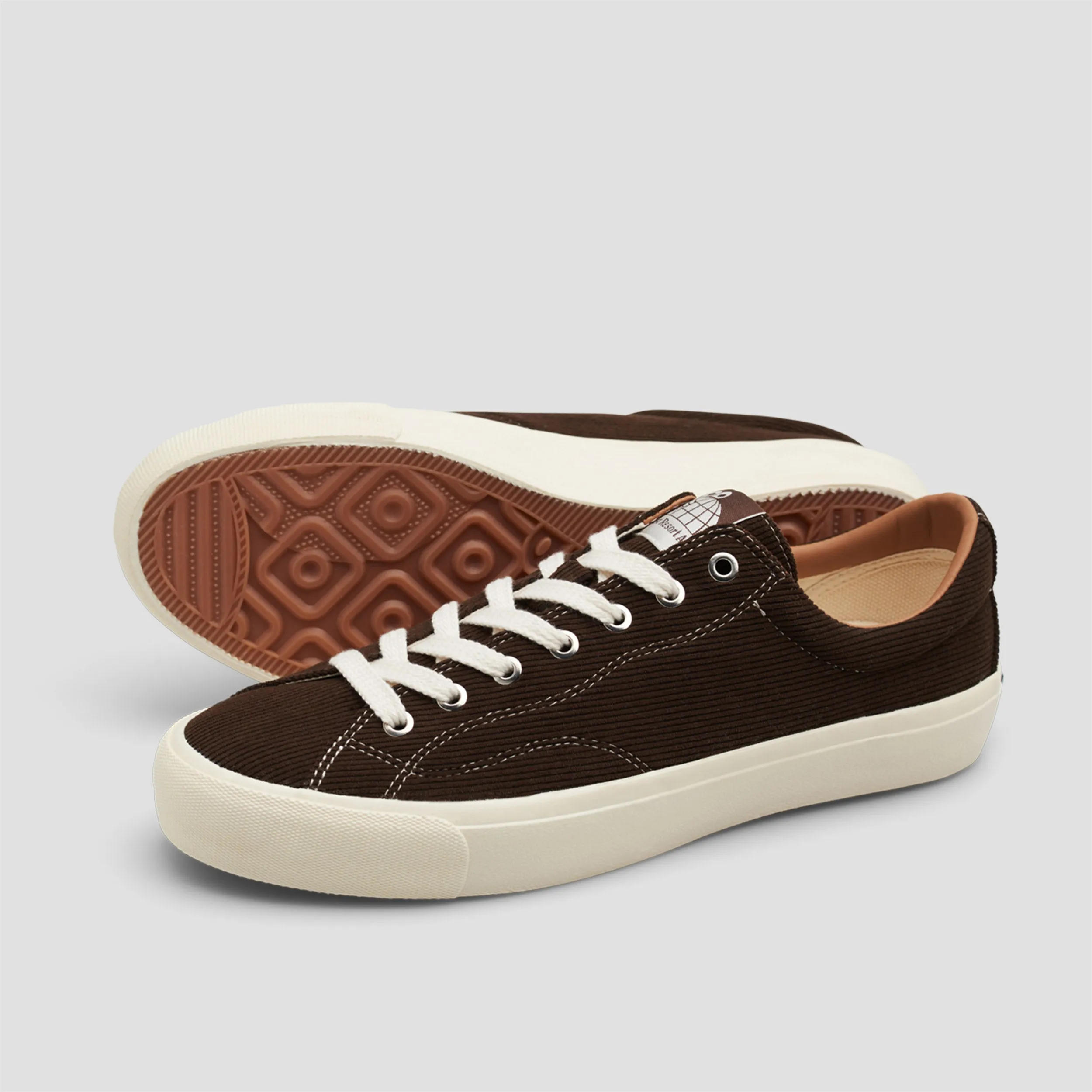 Last Resort AB VM003 LO Cord Skate Shoes Dark Brown / White